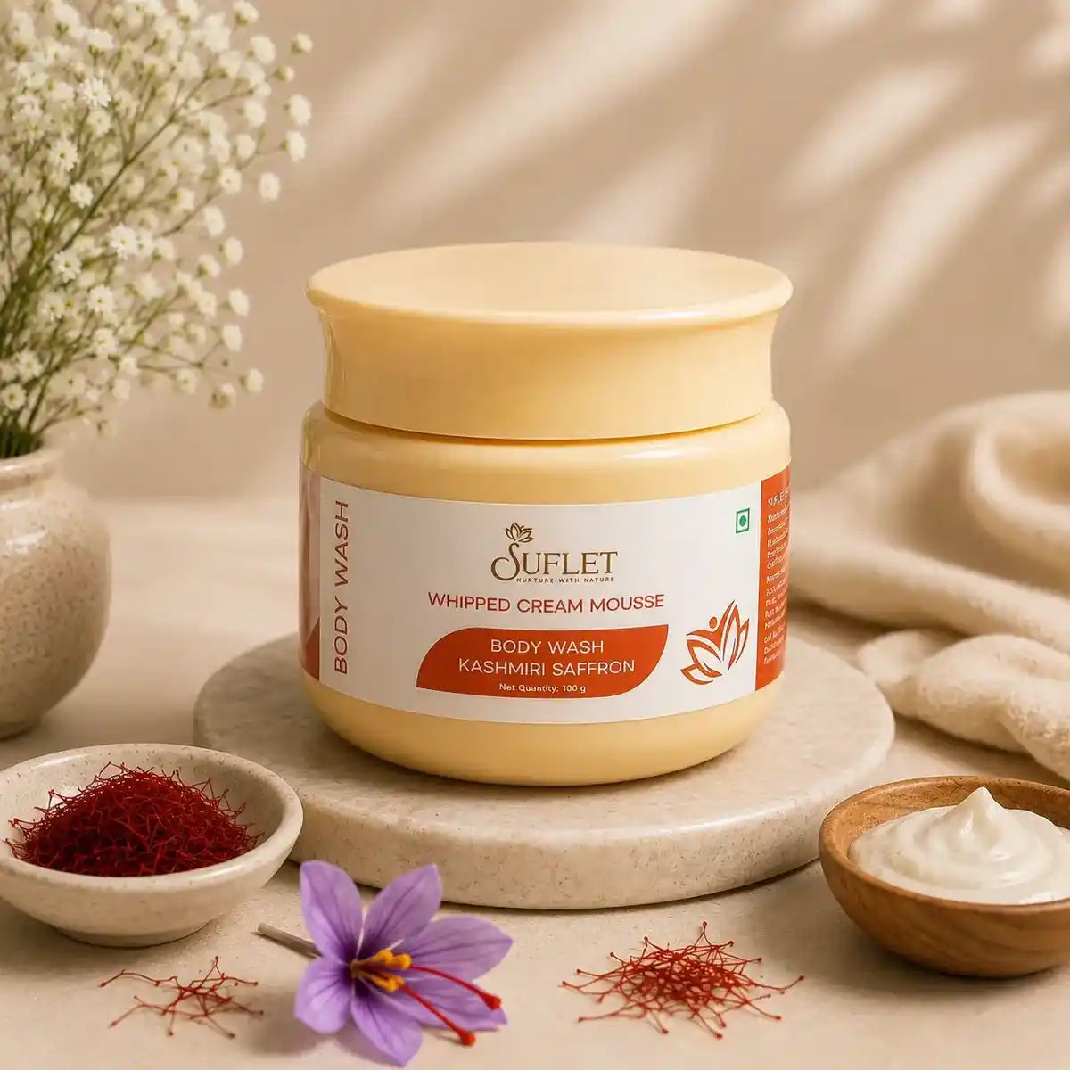 Suflet whipped cream mousse body wash