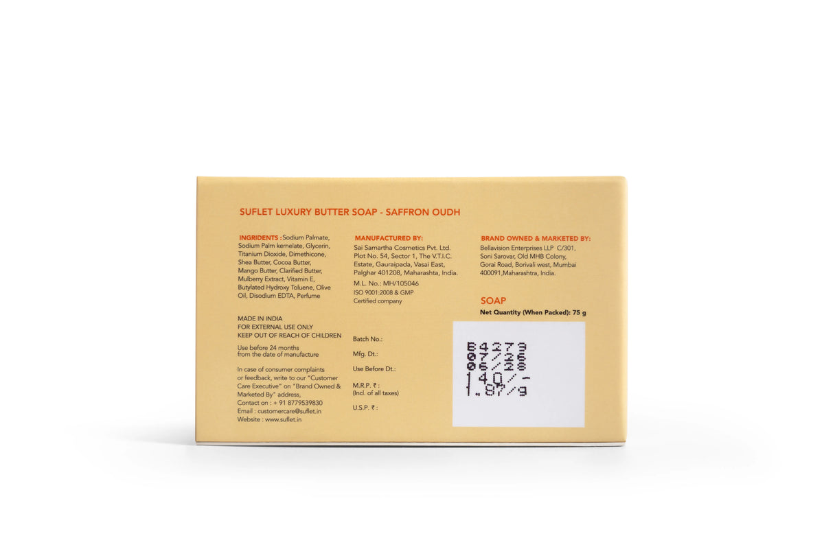 Suflet Luxury Butter Soap - Saffron Oudh